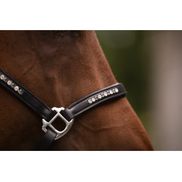 Caveção de couro HKM Sparkle Preto