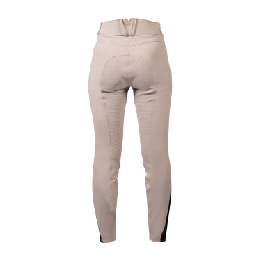 Calças HKM Pearl City femininas com culote em silicone integral Bege Calças HKM Pearl City femininas com culote em silicone integral Bege