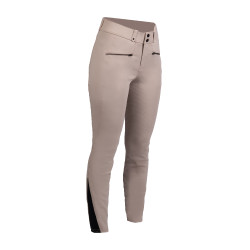 Calças HKM Pearl City femininas com culote em silicone integral Bege Calças HKM Pearl City femininas com culote em silicone integral Bege