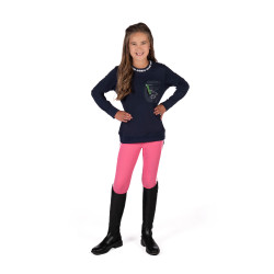 Polo de manga comprida HKM Maui criança Azul profundo Polo de manga comprida HKM Maui criança Azul profundo