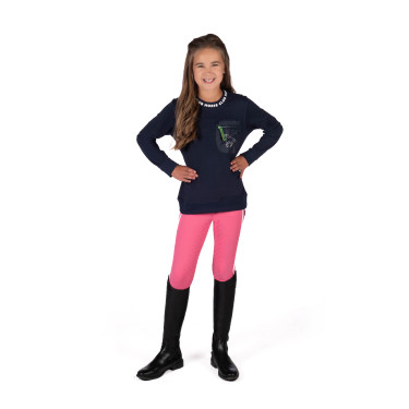 Polo de manga comprida HKM Maui criança Azul profundo Polo de manga comprida HKM Maui criança Azul profundo