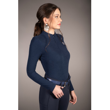 Polo de manga comprida Lauria Garrelli Arezzo Soft Azul profundo