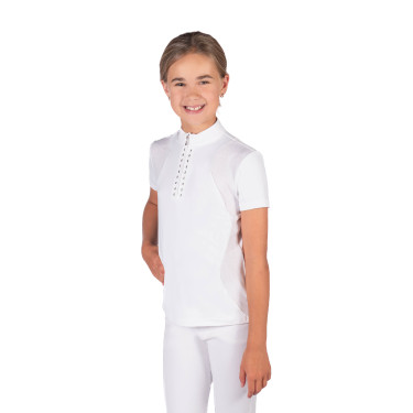 Pólo de concurso HKM Glam criança Branco