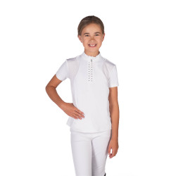 Pólo de concurso HKM Glam criança Branco