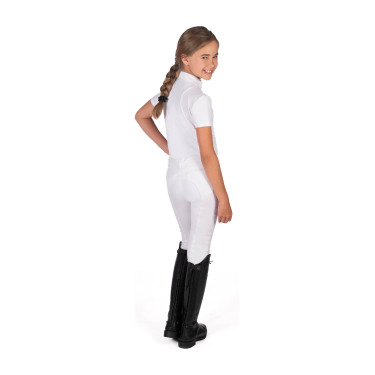 Pólo de concurso HKM Glam criança Branco