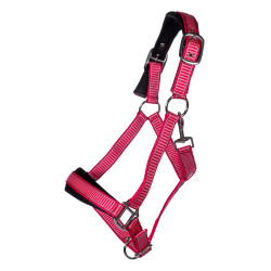 Conjunto de cabeçada HKM Lilly com mosquetão e franjas destacáveis Rosa