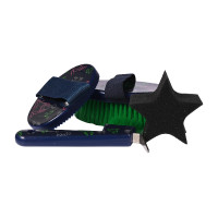 Conjunto de grooming HKM Maui com 4 peças Azul profundo