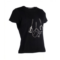 T-shirt HKM Elements de manga curta para mulher Preto