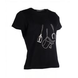 T-shirt HKM Elements de manga curta para mulher Preto