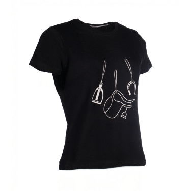 T-shirt HKM Elements de manga curta para mulher Preto