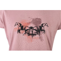 Camiseta feminina HKM Running Horse de manga curta Branco Camiseta feminina HKM Running Horse de manga curta Branco