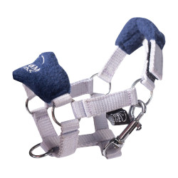 Conjunto de cabrestos Cuddle Horse HKM Cinza / azul Cinzento