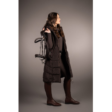 Colete sem mangas Lauria Garrelli longo Arezzo feminino Castanho escuro