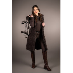 Colete sem mangas Lauria Garrelli longo Arezzo feminino Castanho escuro