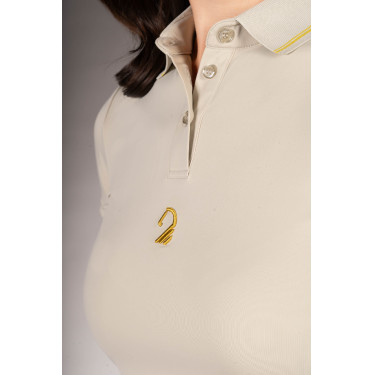 Polo Laura Garrelli Limone manga curta feminino Cinza / bege Cinzento