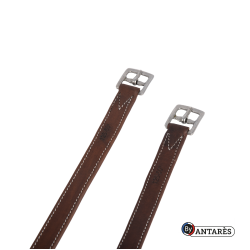 Estribos Signature by Antares forrados em bezerro Castanho