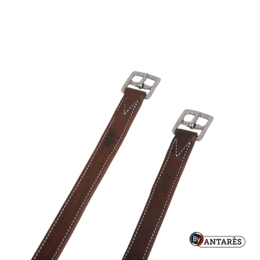 Estribos Signature by Antares forrados em bezerro Castanho