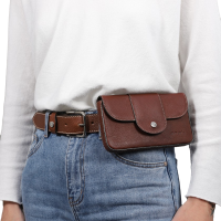 Bolsa para telemóvel Antares Melrose em formato grande Avelã Castanho