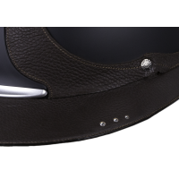 Capacete Antares Origin Referência viseira Eclipse Swarovski Preto / couro marrom