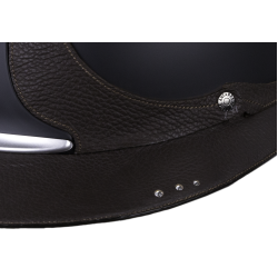 Capacete Antares Origin Referência viseira Eclipse Swarovski Preto / couro marrom Capacete Antares Origin Referência viseira Eclipse Swarovski Preto / couro marrom