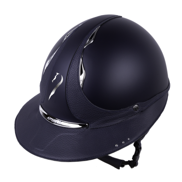 Capacete Antares Origin Galaxy viseira Eclipse Swarovski Azul / couro azul