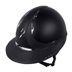 Capacete Antares Origin Galaxy viseira Eclipse Swarovski Preto / couro preto
