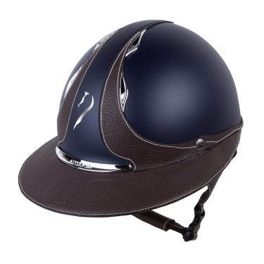 Capacete Antares Origin Galaxy com viseira Eclipse Azul / couro marrom Capacete Antares Origin Galaxy com viseira Eclipse Azul / couro marrom