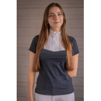 Polo de competição Pénélope Florence Mesh manga curta para mulher Marinho Azul-marinho