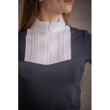 Polo de competição Pénélope Florence Mesh manga curta para mulher Marinho Azul-marinho