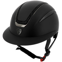 Capacete Equithème Agris viseira larga Preto brilhante celeste