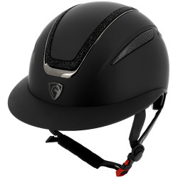 Capacete Equithème Agris viseira larga Preto lamê