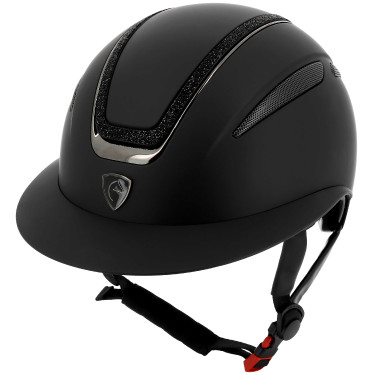 Capacete Equithème Agris viseira larga Preto lamê