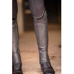 Mini-chaps Pénélope Prisca couro Preto