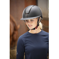 Capacete Equithème Glint Fosco Preto / prata brilhante