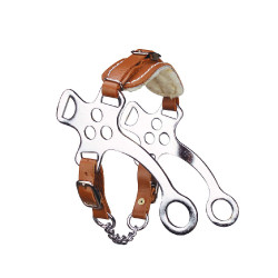 Hackamore aço cromado Feeling forrado com lã de carneiro Hackamore aço cromado Feeling forrado com lã de carneiro