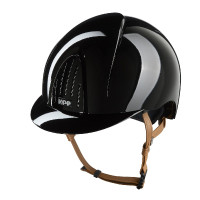 Capacete Kep Smart Nova metal polido com jugular bege Preto