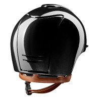 Capacete Kep Cromo 2.0 Shine preto com viseira padrão Jugular bege
