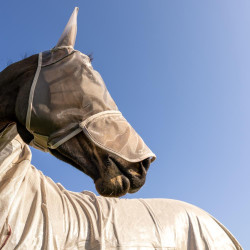 Máscara anti-moscas Classic com orelhas e cobre-nariz Kentucky Bege