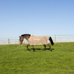 Capa anti-moscas com proteção ventral Comfort Kentucky Bege aos quadrados