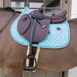 Manta de sela Velvet Pied-de-Poule Jumping Kentucky Marinho / colorido Azul