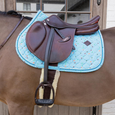 Manta de sela Velvet Pied-de-Poule Jumping Kentucky Marinho / colorido Azul