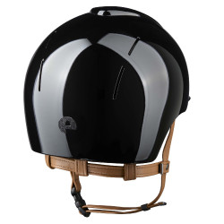Capacete Kep Smart Nova metal polido preto estrela preta jugular bege viseira polo
