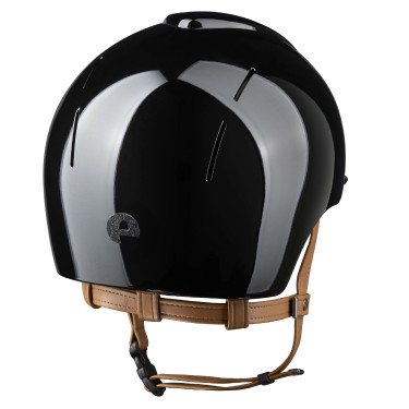 Capacete Kep Smart Nova metal polido preto estrela preta jugular bege viseira polo