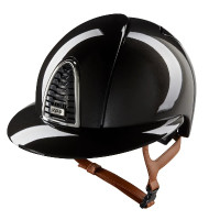 Capacete Kep Cromo 2.0 shine preto viseira polo Jugular bege Capacete Kep Cromo 2.0 shine preto viseira polo Jugular bege