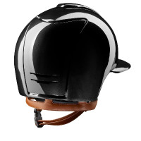 Capacete Kep Cromo 2.0 shine preto viseira polo Jugular bege Capacete Kep Cromo 2.0 shine preto viseira polo Jugular bege