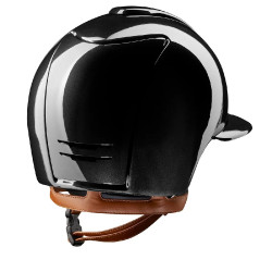 Capacete Kep Cromo 2.0 shine preto viseira polo Jugular bege