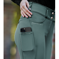 Calça de equitação ELT Mathilda Glam cintura alta Verde pinho