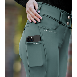 Calça de equitação ELT Mathilda Glam cintura alta Verde pinho Calça de equitação ELT Mathilda Glam cintura alta Verde pinho