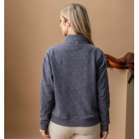 Sweatshirt com meio zíper Horseware AA Gabriella feminino Antracite Cinzento