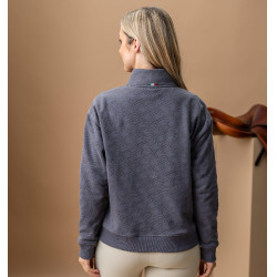 Sweatshirt com meio zíper Horseware AA Gabriella feminino Antracite Cinzento